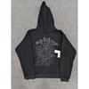 Heavy fleece foam print spider web hoodie sports casual sweater sweatpants set