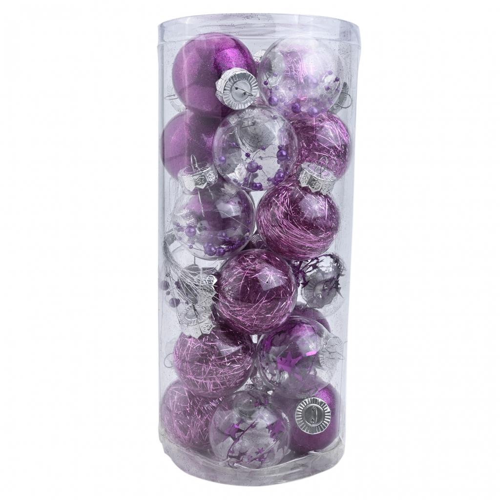 24 ks třpytivé vánoční ozdoby 6 cm průměr vánoční stromek dekor závěsné koule