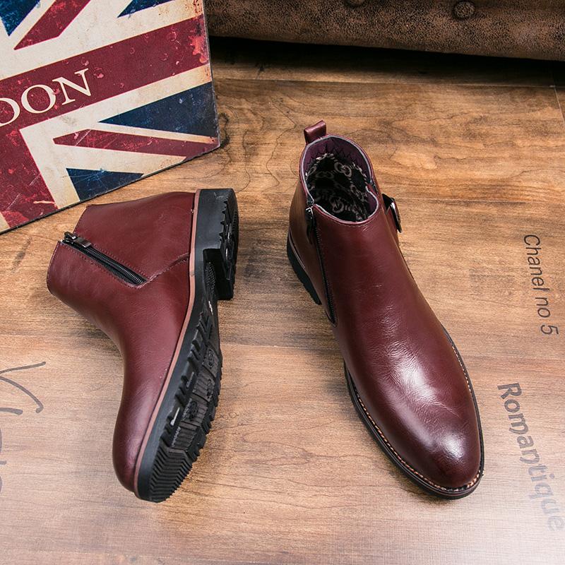 Heißer Verkauf Herren Leder Stiefeletten Europa Amerika Luxuriöse Bräutigam Hochzeit Schuhe Handgefertigte Sohle Herren Business Kleid Schuhe