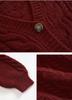 Retro Chic V-neck Cable Knit Sweater, Versatile Loose-Fit Autumn/Winter Jacket for Women