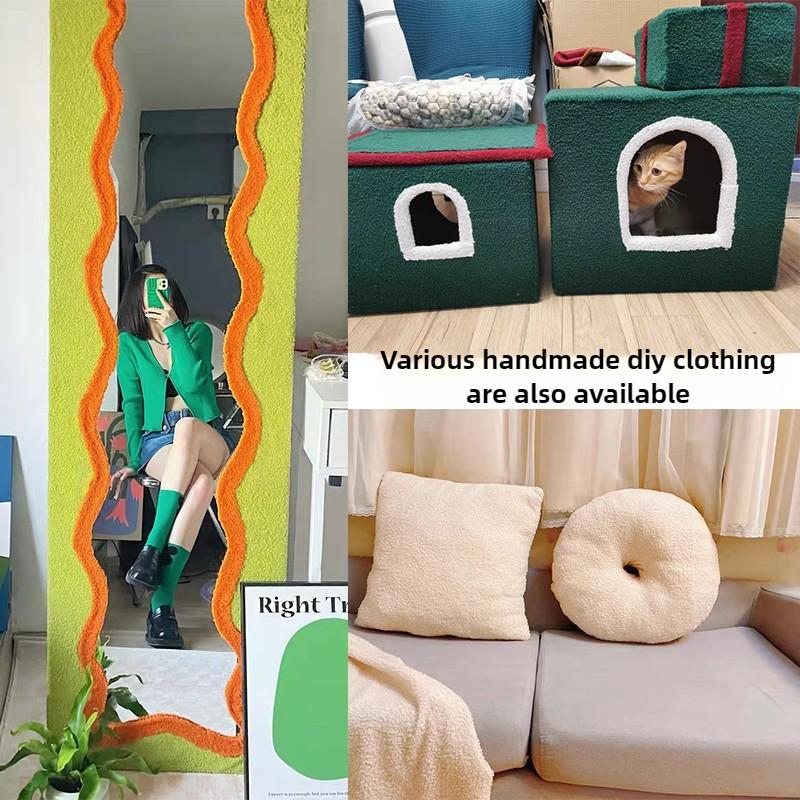 Teddy Plush Fabric Elasticity Soft By The Meter for Toys Pet Nest Cushion Handmade DIY Sewing Faux Lamb Fur Cloth Beige White