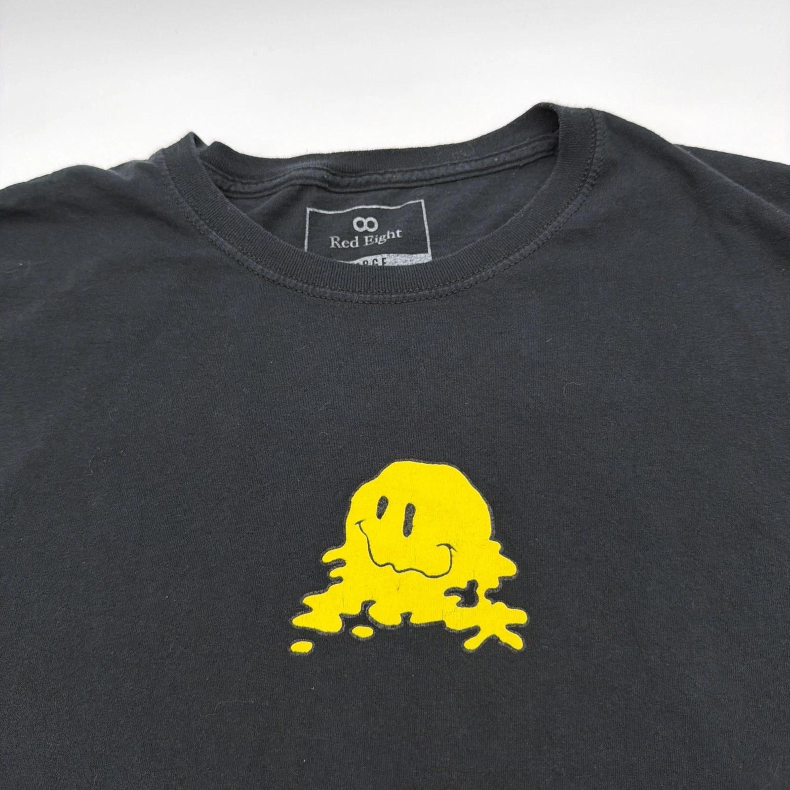 Red Eight T-shirt Mens L Black Graphic Print Logo 100% Cotton.#39860 L