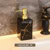 Square Emulsion Bottle Black and White Marble Ceramic Press Bottle Shower Gel Shampoo Bottle Bathroom Decorative Soap Dispenser