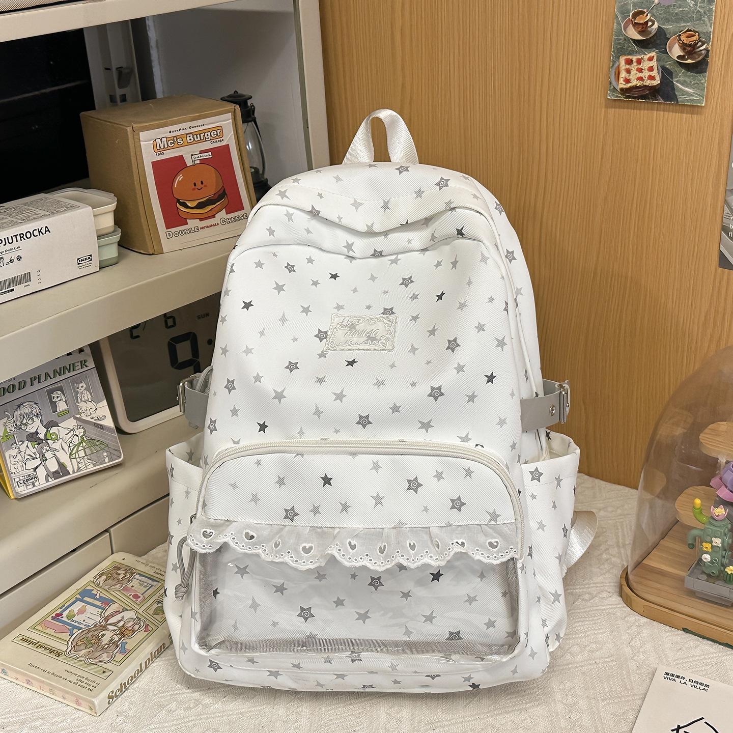 New Preppy Style Sweet Kawaii Ulzzang Ita Bag Cute Travel Bag School Bag Korean Style Women S Large Capacity Backpack 43X31X13CM серый