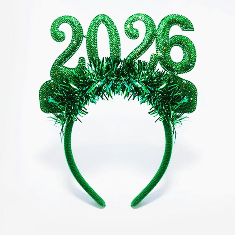 1/4pcs Headband Christmas Numbers Headbands Glitter Sequins Hair Hoop Eve Party Hair Bands Party Props 2026 Happy New Year