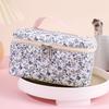 1PC Floral Makeup Bag Portable Simple Square Makeup Storage Bag Travel Toiletry Bag