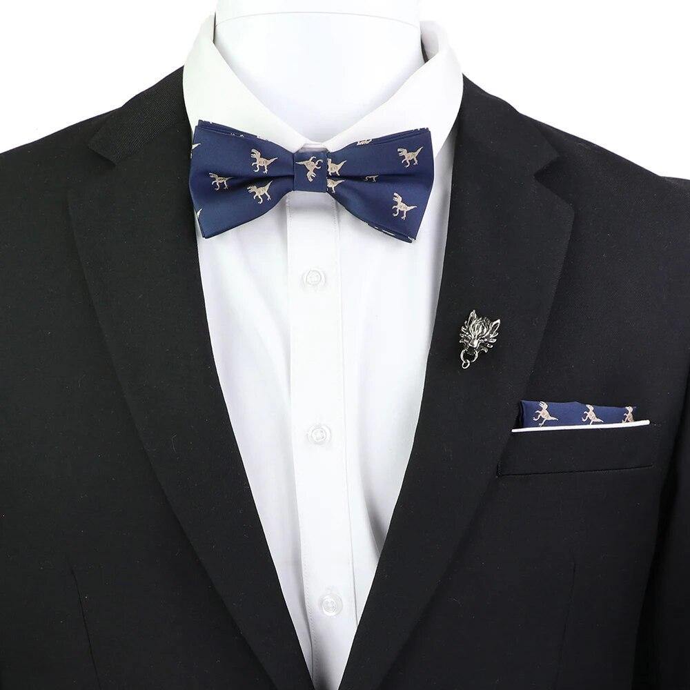 Набір краваток-метеликів, візерунок із зображенням черепа-дракона, чоловіки, платок із метеликами, брошка з китицями, весілля, вечірка на Хелловін,