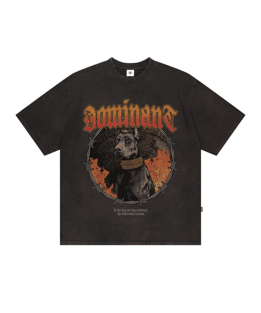 DOMINANT Vintage Washing Doberman Tee Black