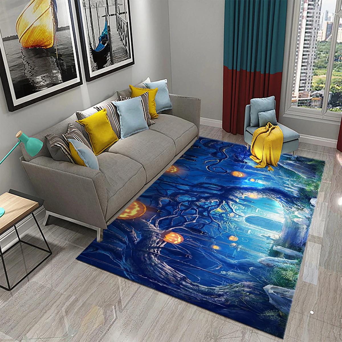 

Halloween Theme Carpet Pumpkin Terror Spider Rugs Bathroom Kitchen Non Slip DoorMat Living Room Bedroom Decor Floor Mats Gifts 40x60cm 16x24 inch