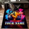 1PC Custom Name Music Vibrant Colors Headphones Theme Floor Mat Ideal for Living Room, Game Rooms, Office, Bedroom,Floor Mat Playful Design