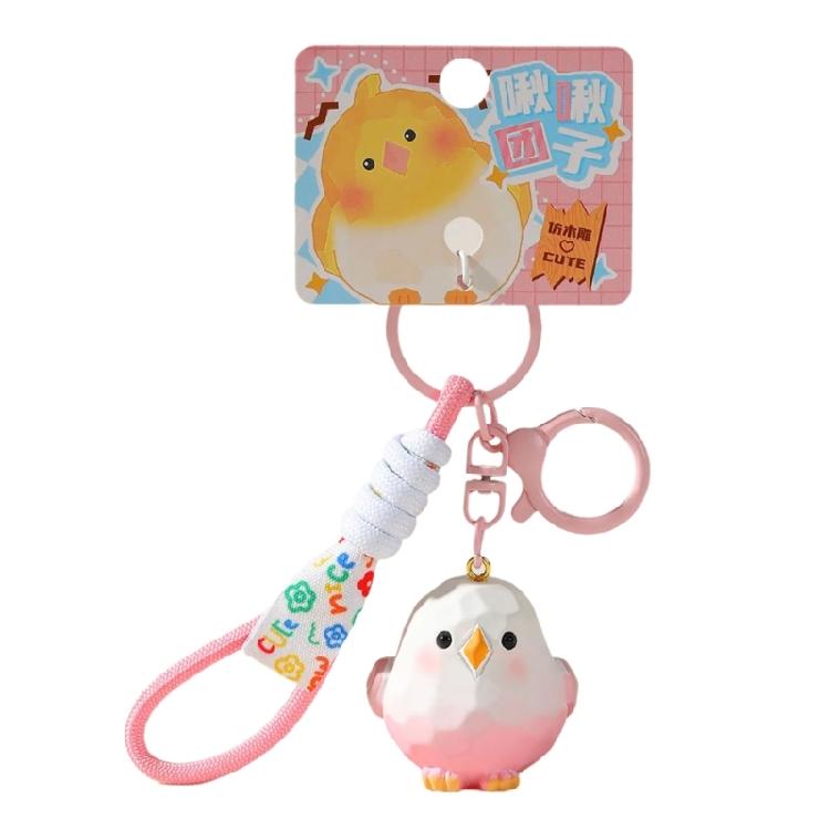 Eye Catching Resin Bird Key Holder Artistic Carving Design Compact Bag Pendant Christmas Gift For Kids Adults