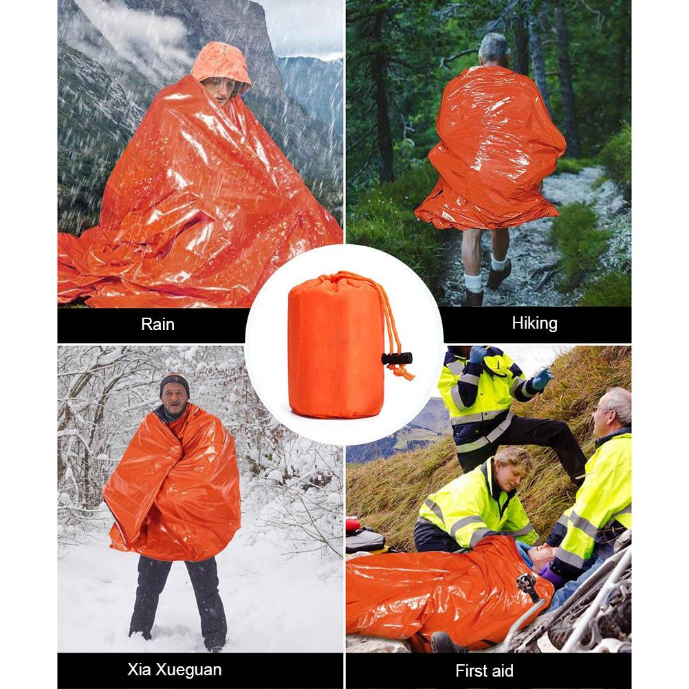 Emergency Sleeping Bag Waterproof Ultralight Thermal Sleeping Bag Lengthened PE Aluminum Film Survival Blanket for