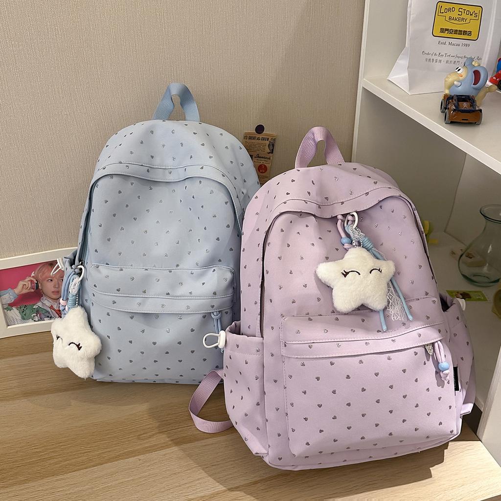 Schoolbag Exquisite High-value Polka Dot Large-capacity Junior High School Student Schoolbag Casual Versatile 1st-1st Grade Backpack Female