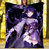 1pc Genshin Impact Beelzebul1 Theme Blanket - Digital Print, Polyester, Cozy for All Seasons, Perfect for Outdoor, Camping, and Travel