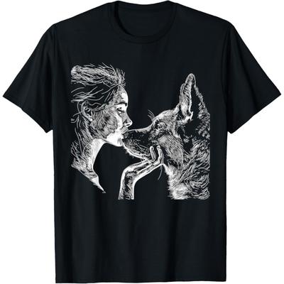 German Shepherd Mom Dog Art Lover Mother's Day T-Shirt(1)