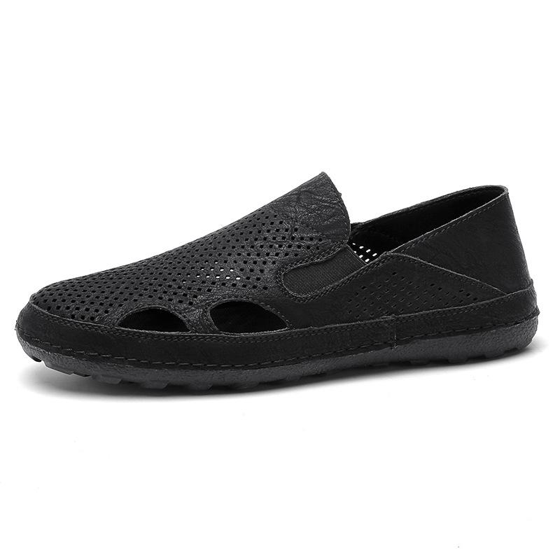 New Handmade Men s Spring/Summer Perforated Slip-On Leather Loafers 43