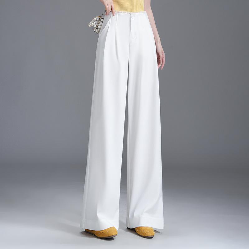 2026 Spring/Summer Women's High-Waisted Wide-Leg Floor-Length Slim Fit Pants