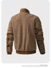 Men's Lambswool Fleece Stand Collar Jacket - Autumn/Winter Casual Cardigan