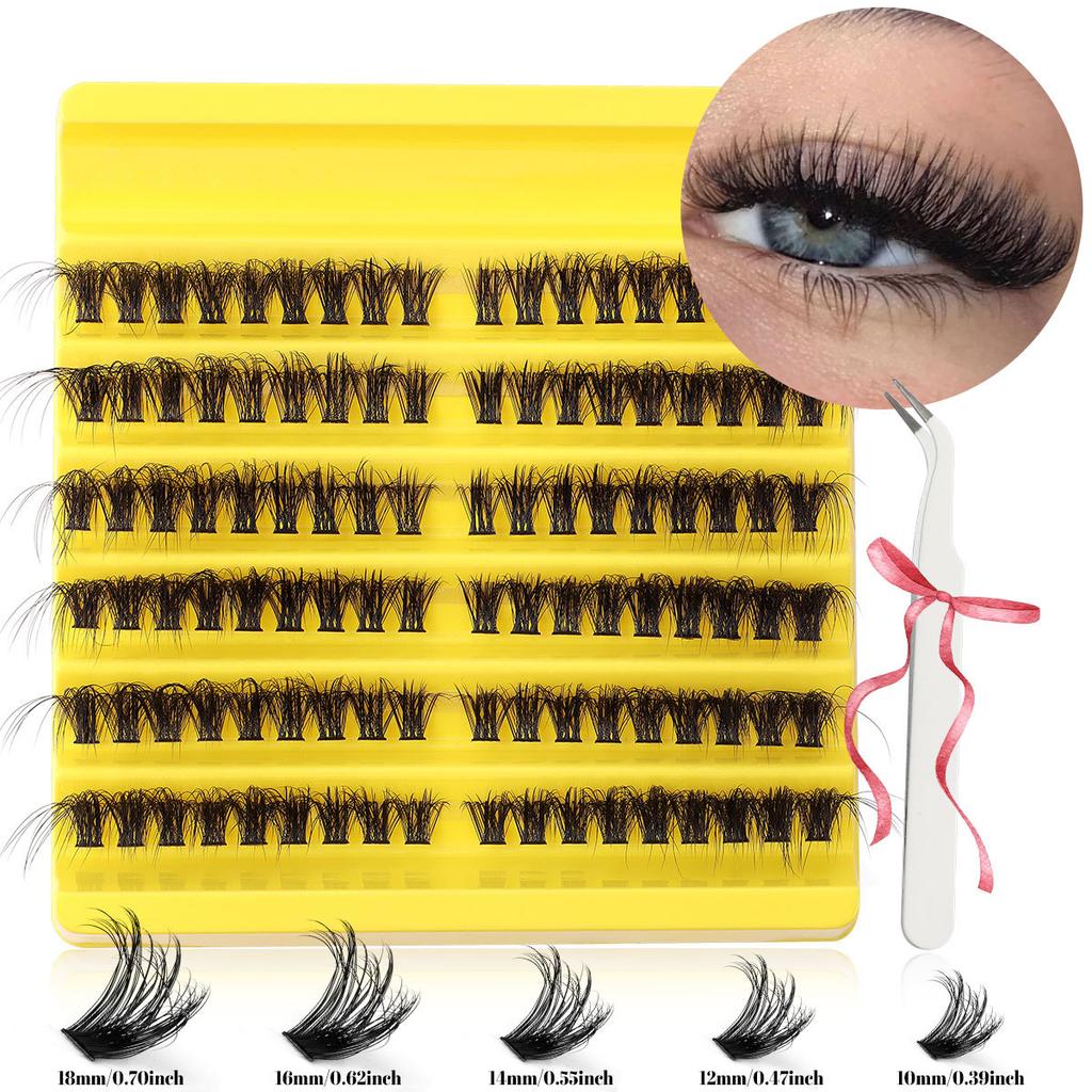 D Song Single Cluster False Eyelash Extension Set, Japanese And Korean Diy Segmented Natural Thick Hair Portable