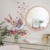 Cute Rabbit Floral Butterfly Wall Sticker Self-Adhesive Removable for Bedroom Living Room Kids Room Home Decor Art