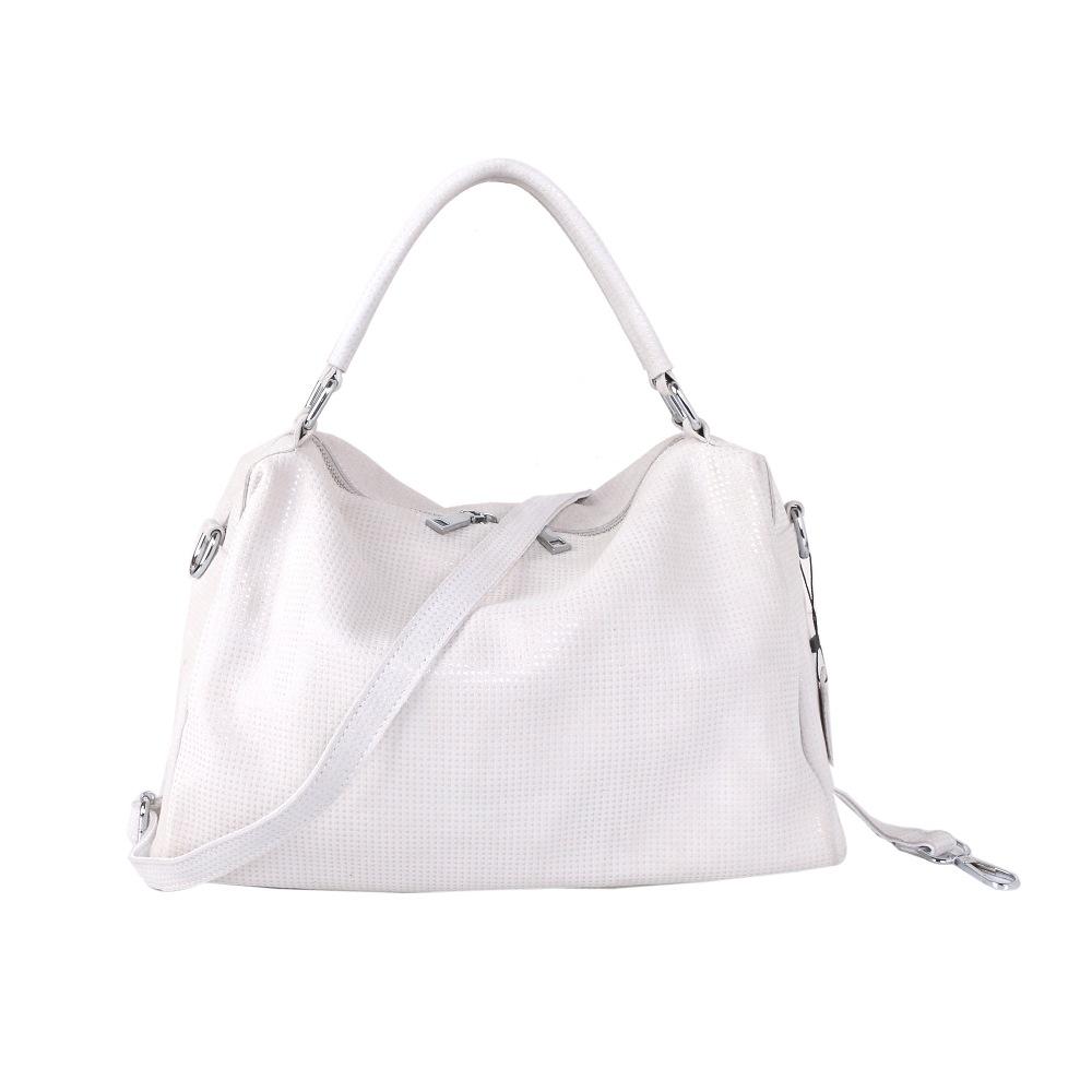 Lychee Pattern Simple Handbag Trendy First Layer Leather Women S Bag Soft Surface Shoulder Boston Bag 35X11X28