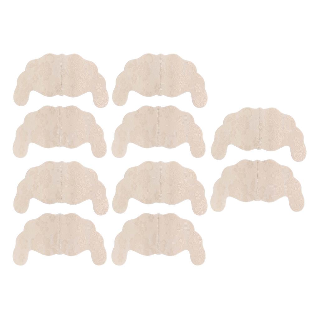 5 Pairs Disposable Lace Chest Stickers U Shaped Lifting Lace Strapless Chest Sticker Khaki B Cup