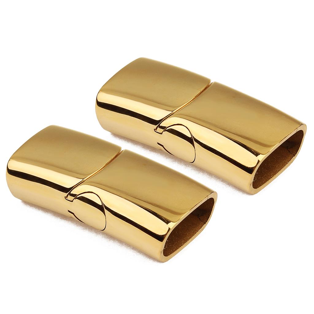 1 PZ Fermagli Magnetici Lisci Larghi in Acciaio Inossidabile Dorato per Creazione di Gioielli Chiusure Terminali Magnete Fibbia per Pizzo Braccialetto in Pelle Fai da Te