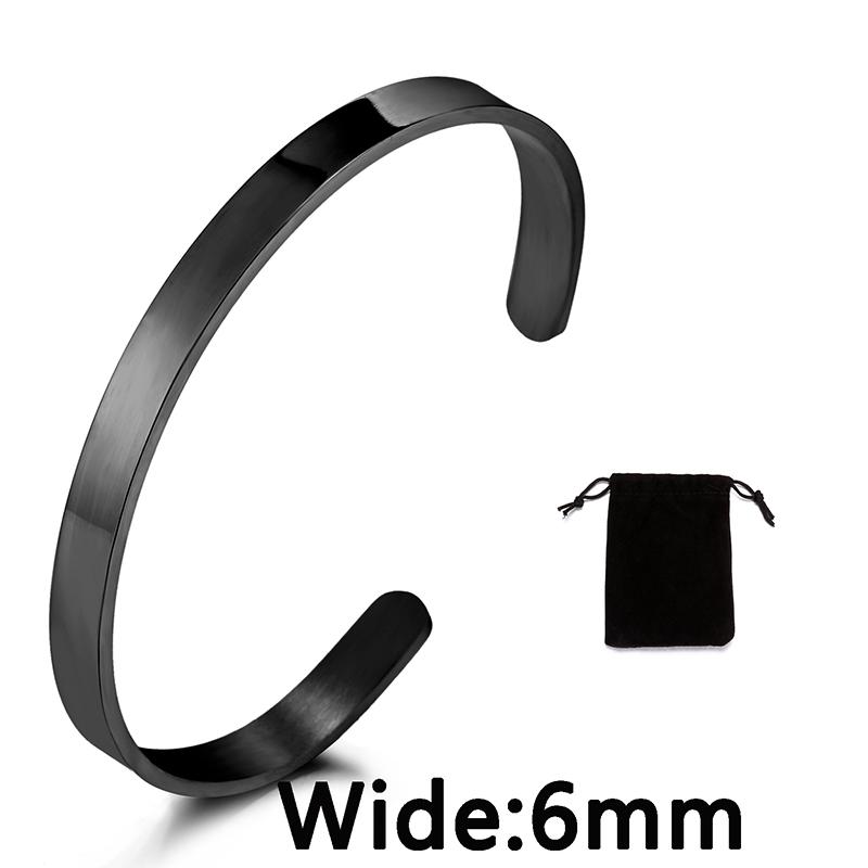 Stainless Steel Pearsonalized Bracelet Name Character Letter  Engraved Custom Cuff Bangle Women Men Fashion Jewelry Dropshipping