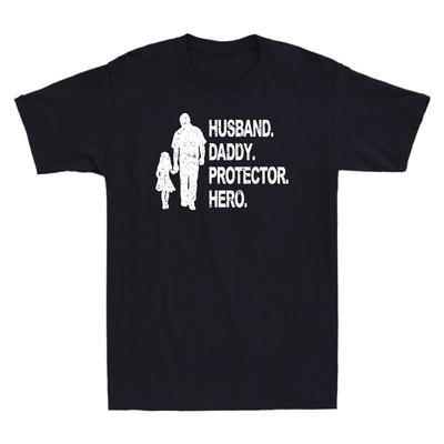 Vatertag Ehemann Papa Beschützer Held Geschenk für Papa Vintage Herren T-Shirt Tee