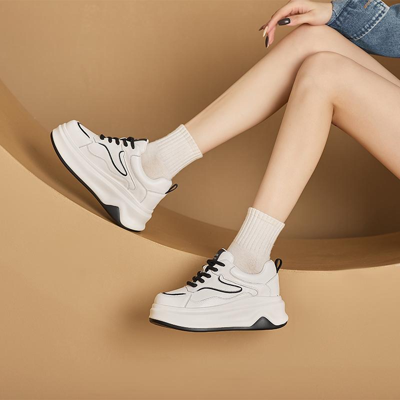 Women's Sneakers Shoe Thick-soled Comfortable Flat Casual Shoes Women Plus Size Spring and Autumn Reflective Strip Girl Shoes