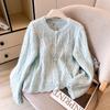 Women's Stylish Round Neck Hollow Knit Cardigan Sweater, Autumn/Winter Versatile Age-Defying Outerwear.