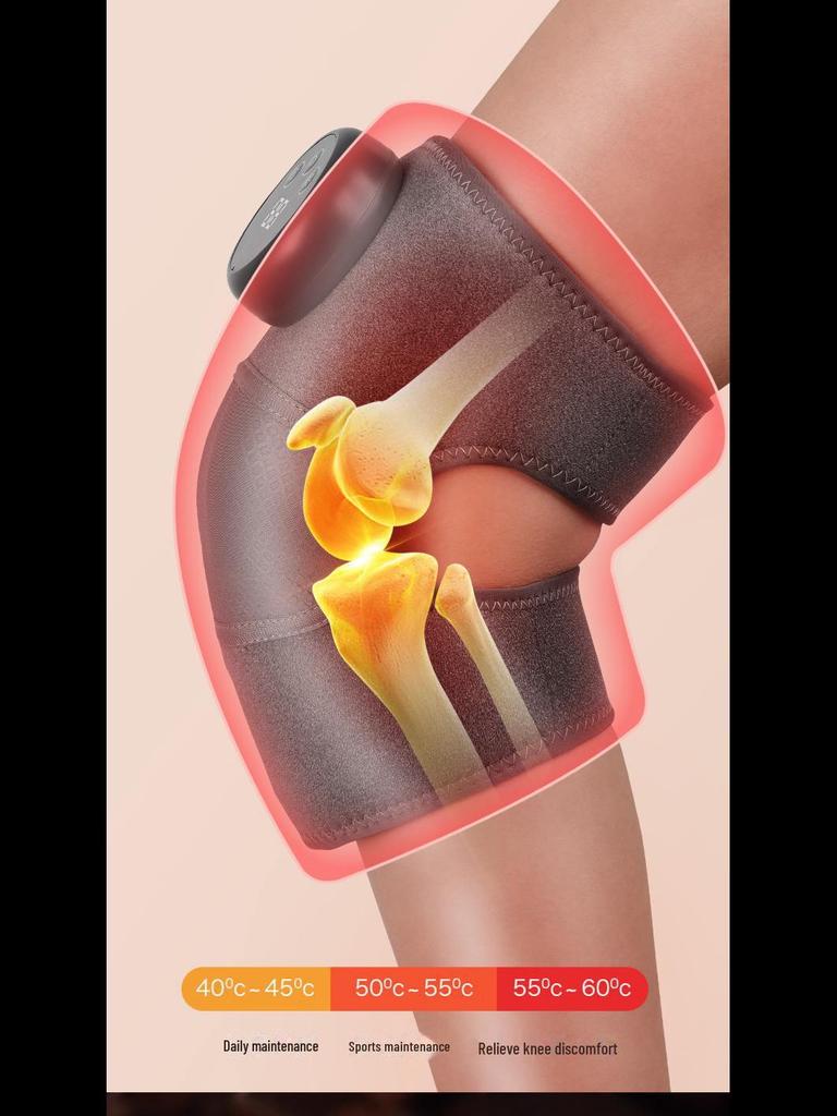 Electric Heated Knee Pad Massager - Self-Heating Therapy for Pain Relief and Warmth In Cold Legs and Joints.