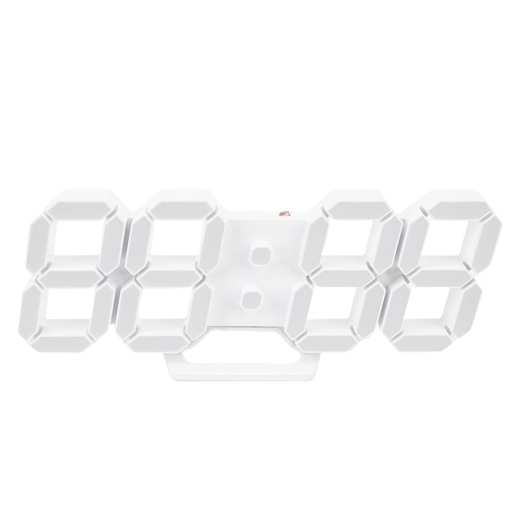 Colorful LED Wall Clock 3D Number Quiet 5 Brightness Time Date Temperature Display Number Clock for Kitchen Bedroom