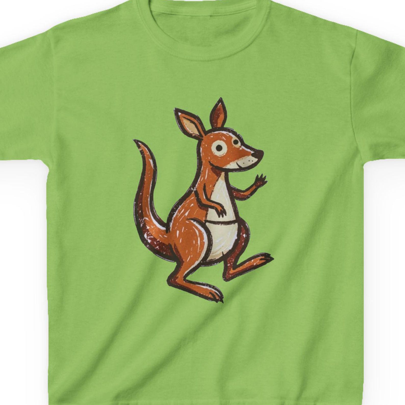 Hand Drawn Kangaroo Kids Tee | Hand-Drawn Marsupial Illustration 130