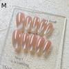 Solid Color Press On Nails, Ice Transparent Cat Eye Nails Handmade Nude Skin-Flattering Nail Patches