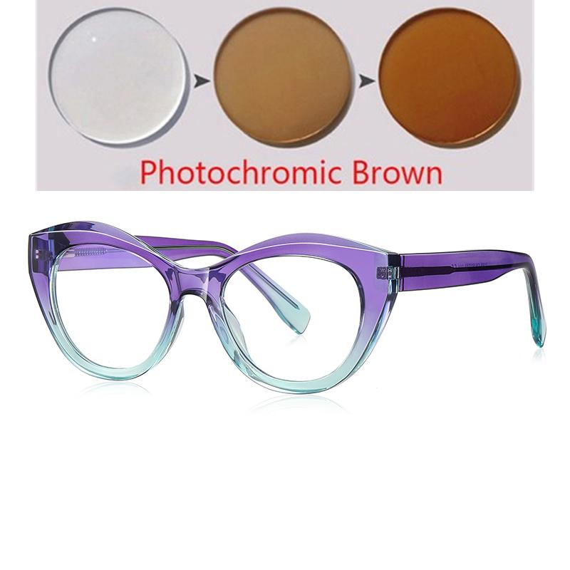 0 -0.5 -0.75 To -6.0 Fashion Cat Eye Myopia Glasses Frame Women Anti Blue Light Computer Shortsighted Prescription Eyeglasses