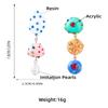 Cute Exaggerated Irregular Geometry Candy Colorful Resin Acrylic Imitation Pearl Dangle Earrings for Women Summer Jewelry Gifts