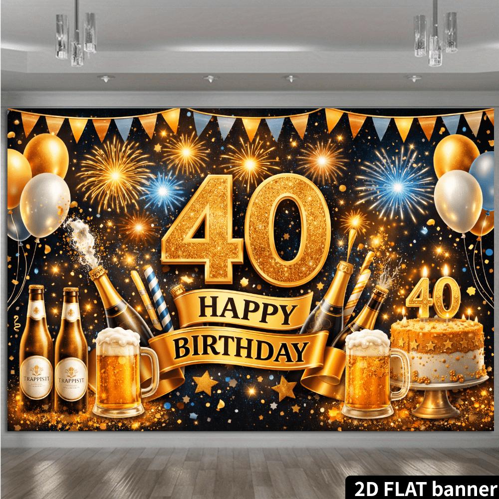 1pc 40th birthday backdrop banner suitable for birthday celebrations anniversaries holiday celebrations photography backdrop 100x150cm
