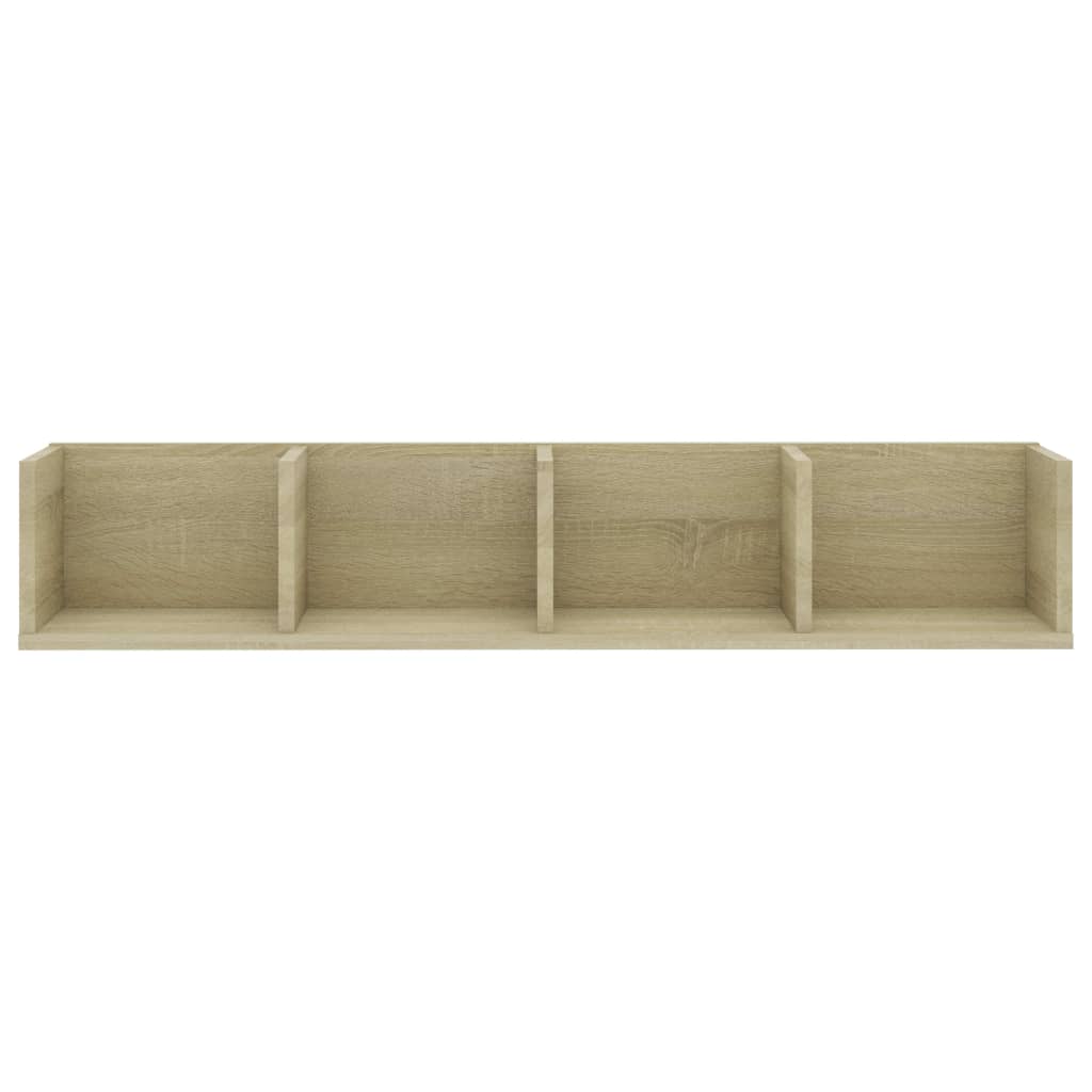 CD Wall Shelf Sonoma Oak 100 x 18 x 18 cm Particleboard
