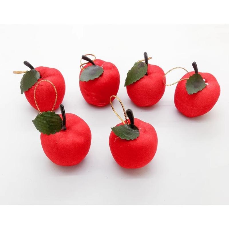 12pcs/bag Christmas Decoration Gifts Red Apple Pendant Christmas Tree Decorations Christmas Supplies