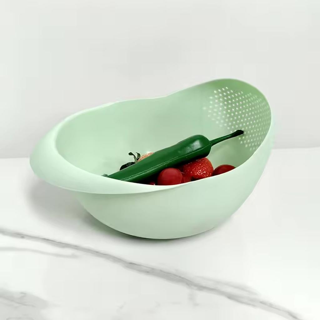 1PC- Vegetable washing basket kitchen storage basin quick drain rice washing radish fruit basket rice rinser