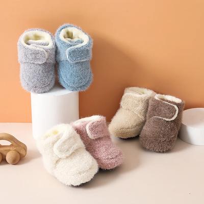 Winter Thickened Warmth Baby Toddler Shoes Antislip Infant Slipper Socks Toddler First Walkers Soft-soled Shoes for 0-2 Years