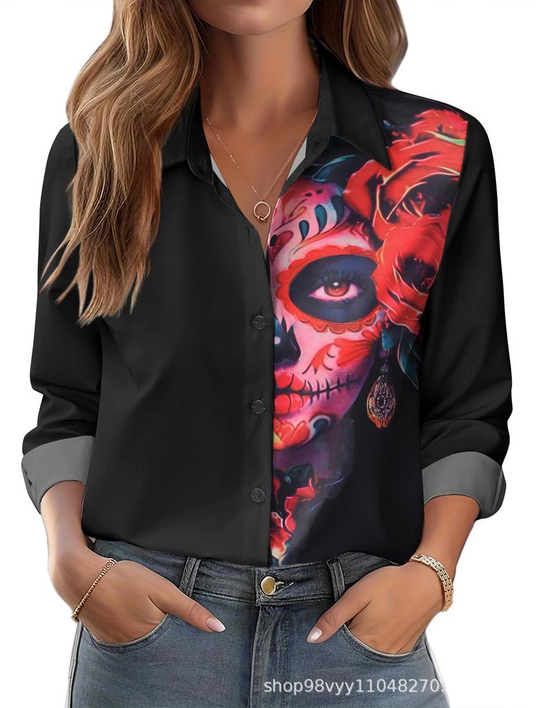 Women's Shirt Printed Floral Loose Shirt Women's Top