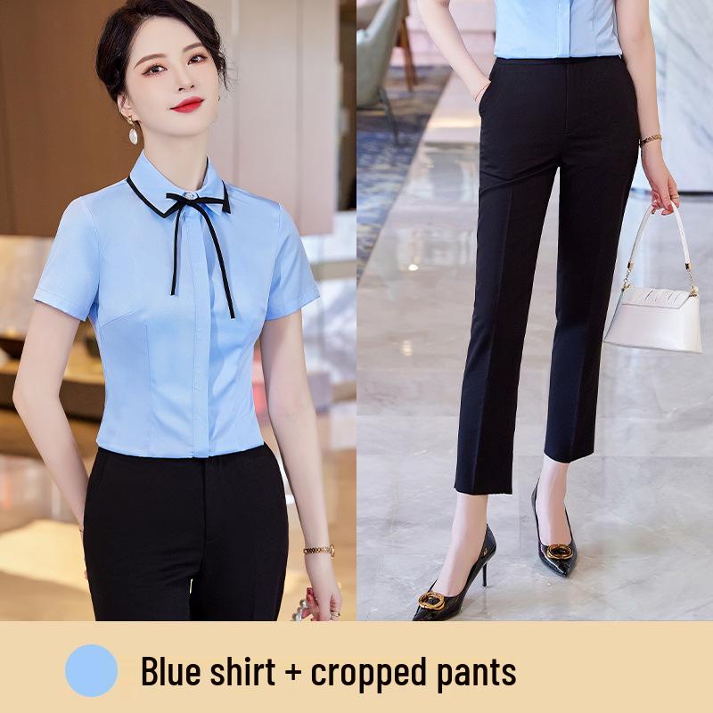 Women's Professional White Short-Sleeve Shirt - Spring/Summer 2026 Collection