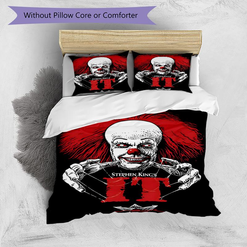 3pcs Pennywise1 Design Cover Set - HD Printed Bedding with 1 Cover and 2 Pillowcases - Perfect for Home and Dorm Decor