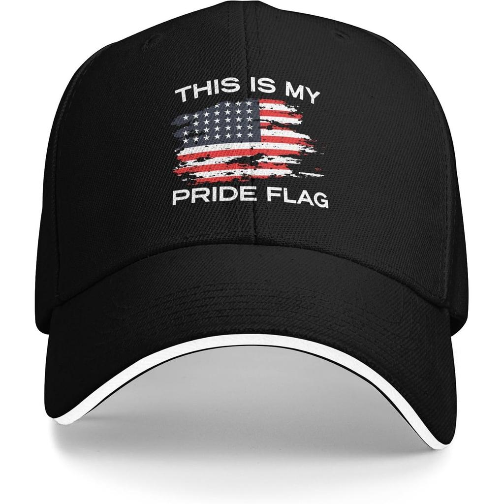 This Is My Pride Flag Distressed American Flag Baseball Cap Adult Patriotic Adjustable Dad Hat