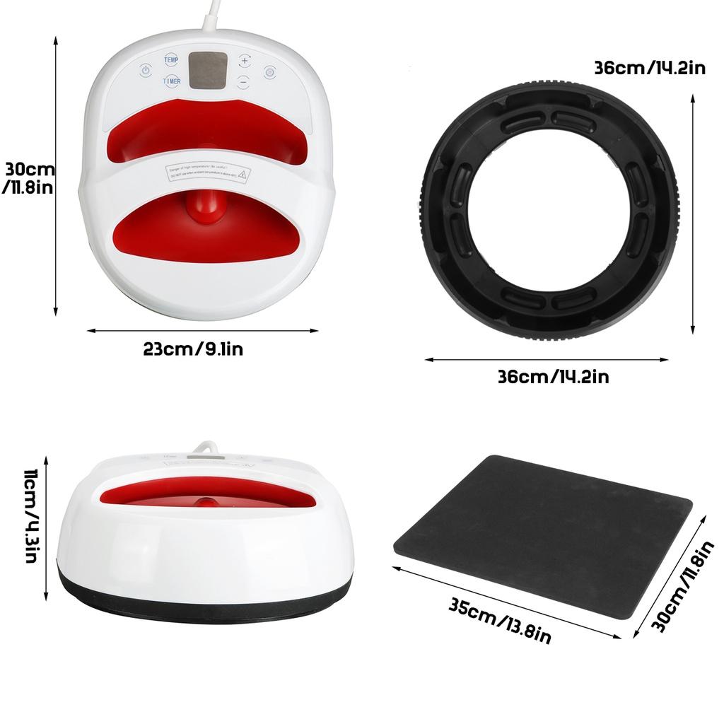 12"×10" Mini Digital Heat Press Machine Portable Heat Press Thermal Transfer For Clothes Bags Hats Pads Leather DIY Home