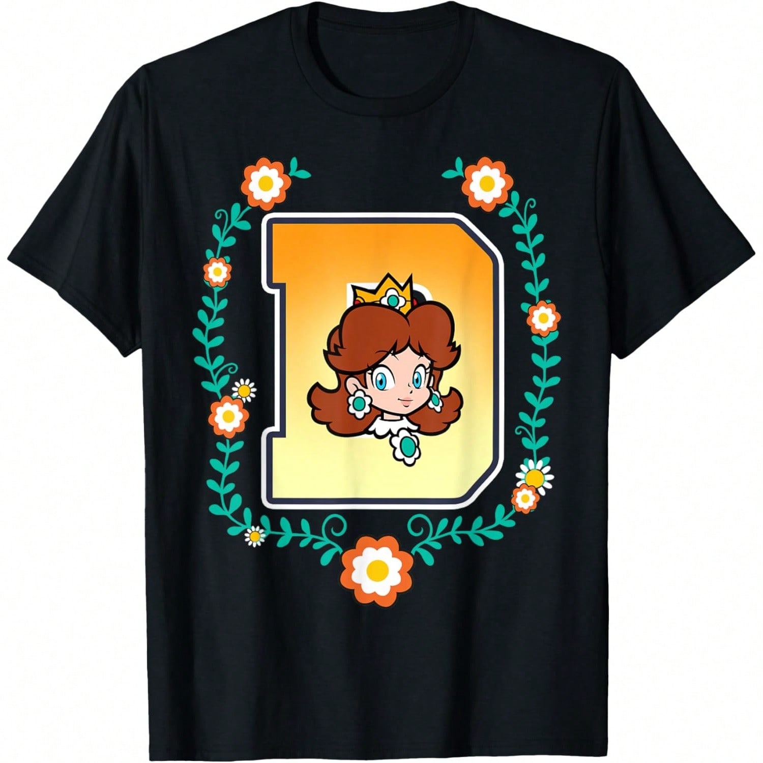 Princess Daisy 3D Icon Color Poster T-Shirt.Jpg| Princess Daisy University Letter Portrait Logo T-Shirt.Jpg| 18th Birthday Princess Portrait T-Shirt S разноцветный