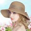 Cappello Panama da Donna con Fiocco Piatto Moda Cappelli Estivi per Donne Cappello da Sole Spiaggia Cappelli da Sole da Donna Paglia