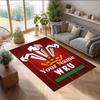 Wales Rugby Crystal Velvet Rug, Custom Name Text Personalized Non‑Slip Floor Mat for Home Decor Gift